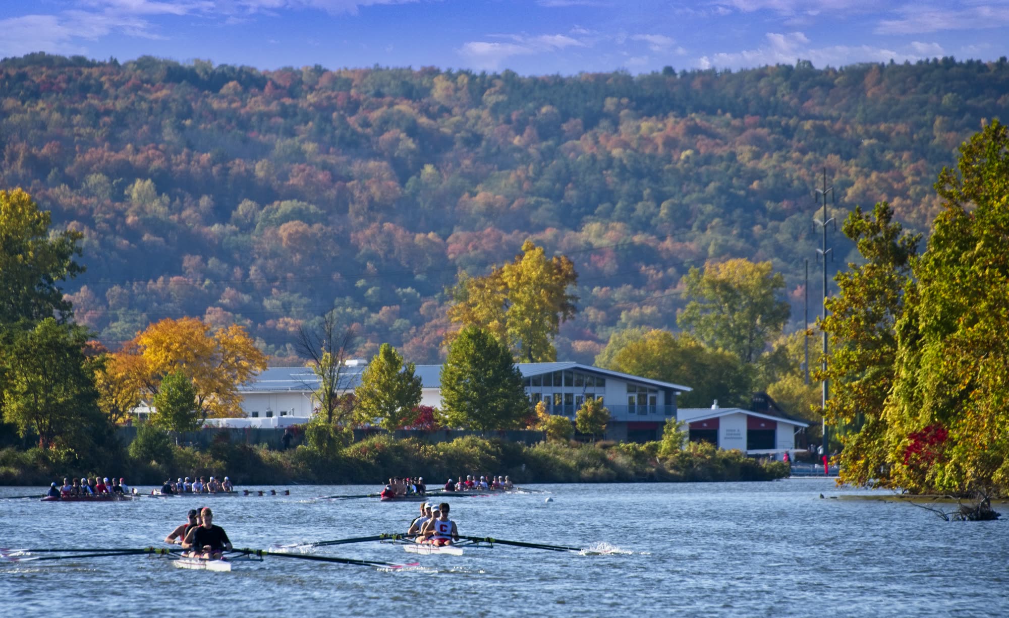 Editorial photography, Cornell rowing on the water